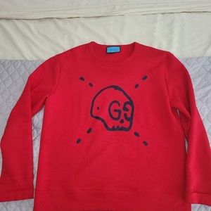 Red with blue Gucci Interlocking emblom Sweatshirt